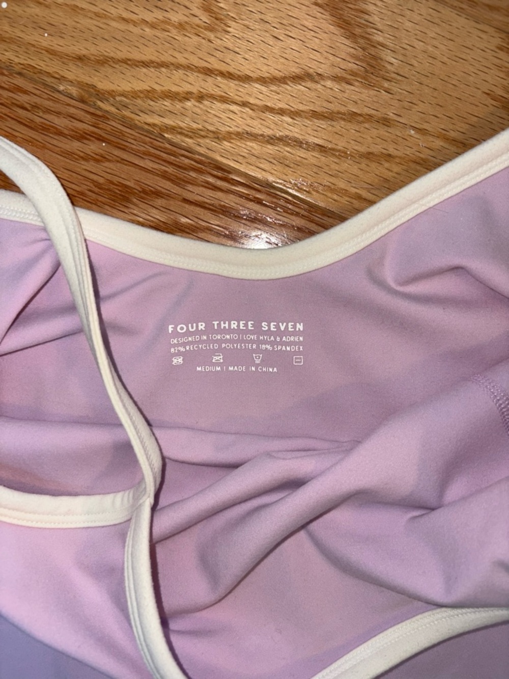 EUC 437 The Onesie + Wrap Top, parfait & cream, medium - Picture 3 of 5